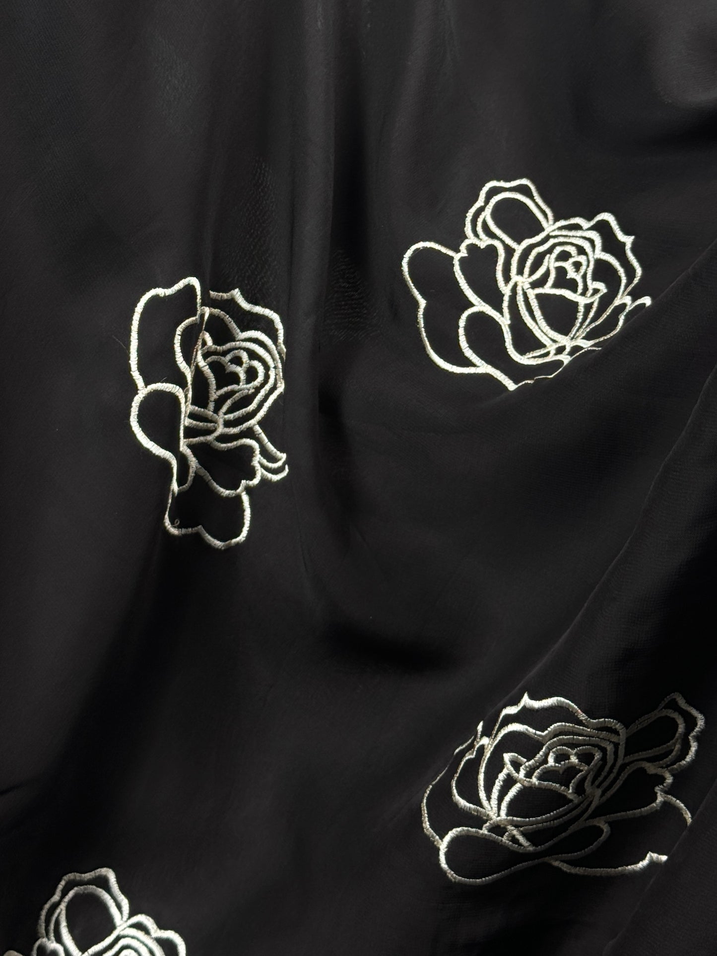 Embroidered Viscose Organza Fabric