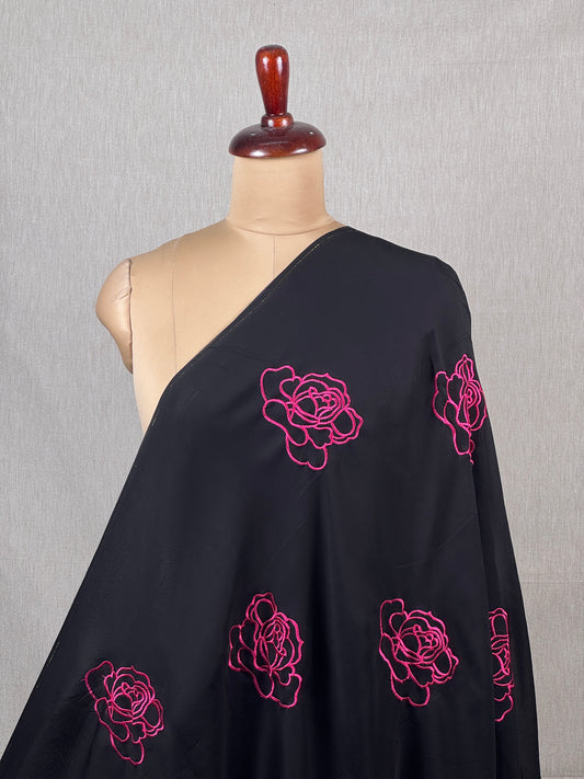 Embroidered Viscose Organza Fabric