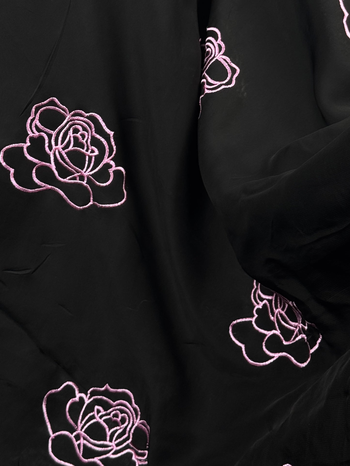 Embroidered Viscose Organza Fabric
