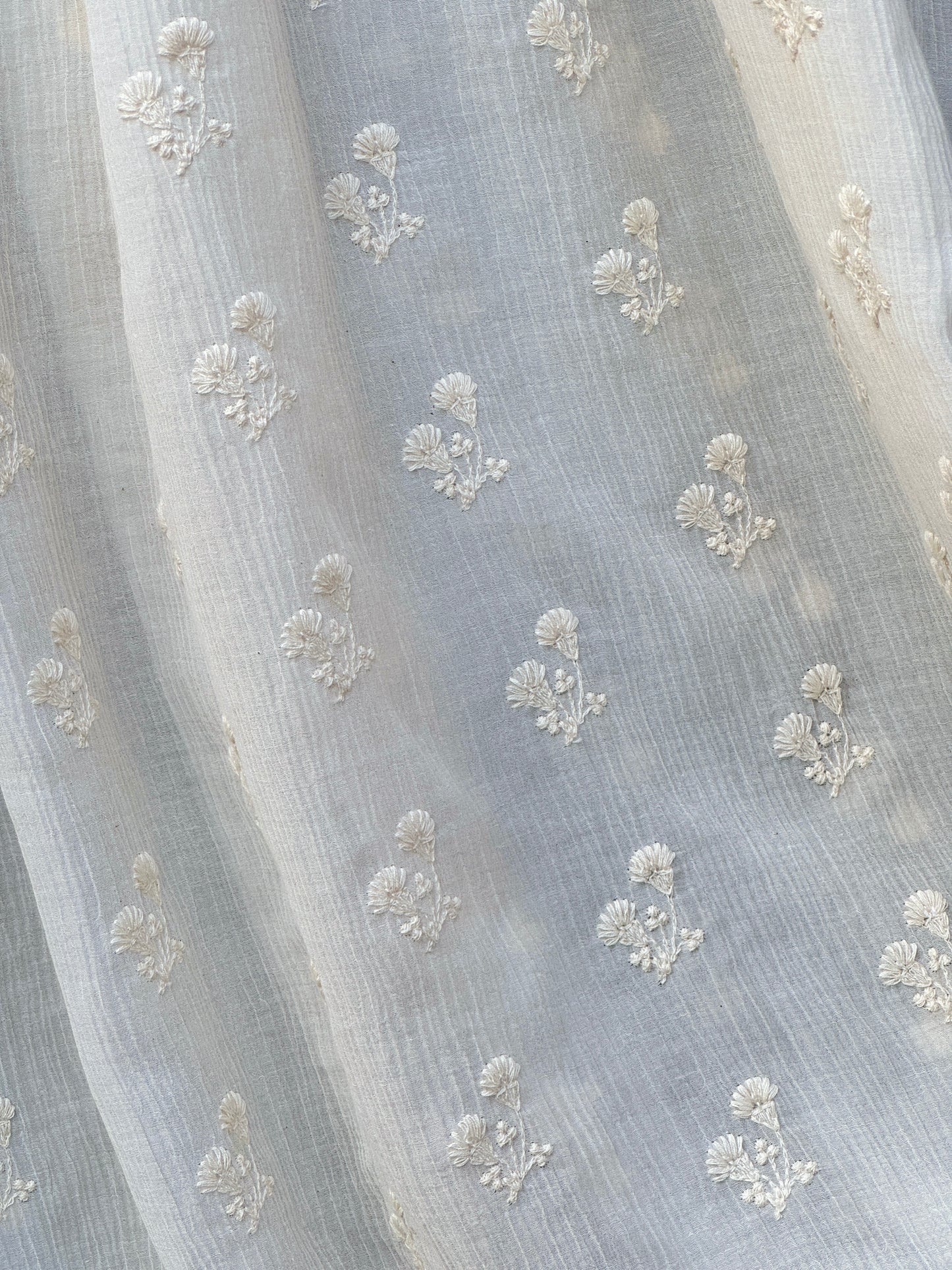 Embroidered Crush Cotton Fabric