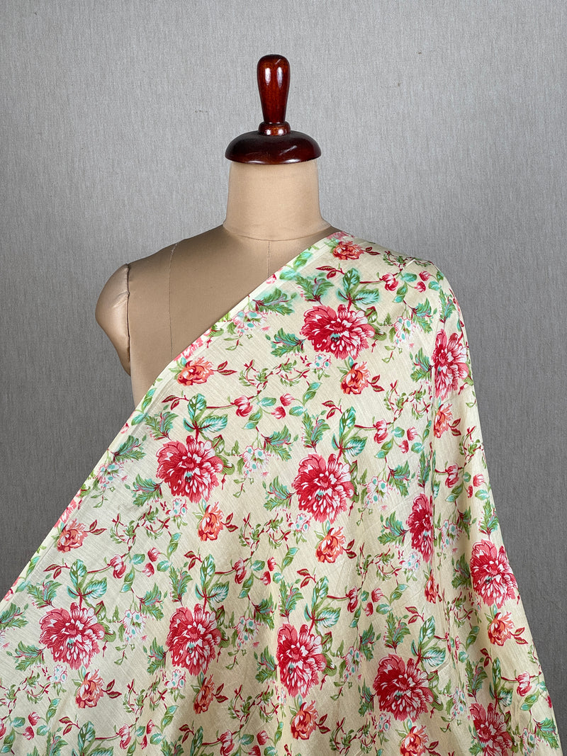 Printed Mul Chanderi Fabrics