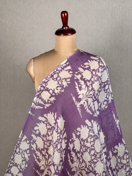 Printed Mul Chanderi Fabric