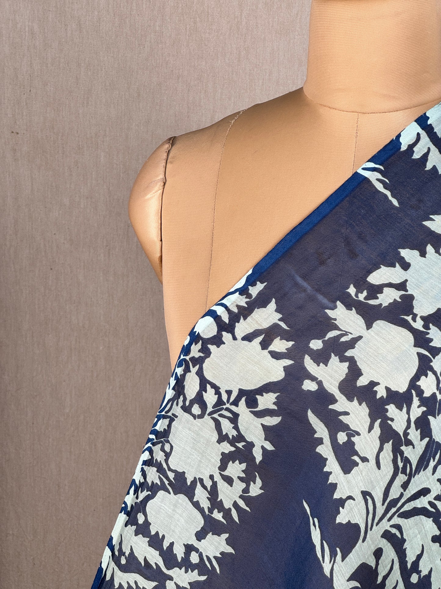 Printed Mul Chanderi Fabric