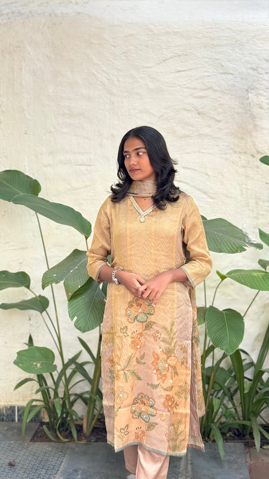 Digital Printed Shimmer Tissue Salwar Suits