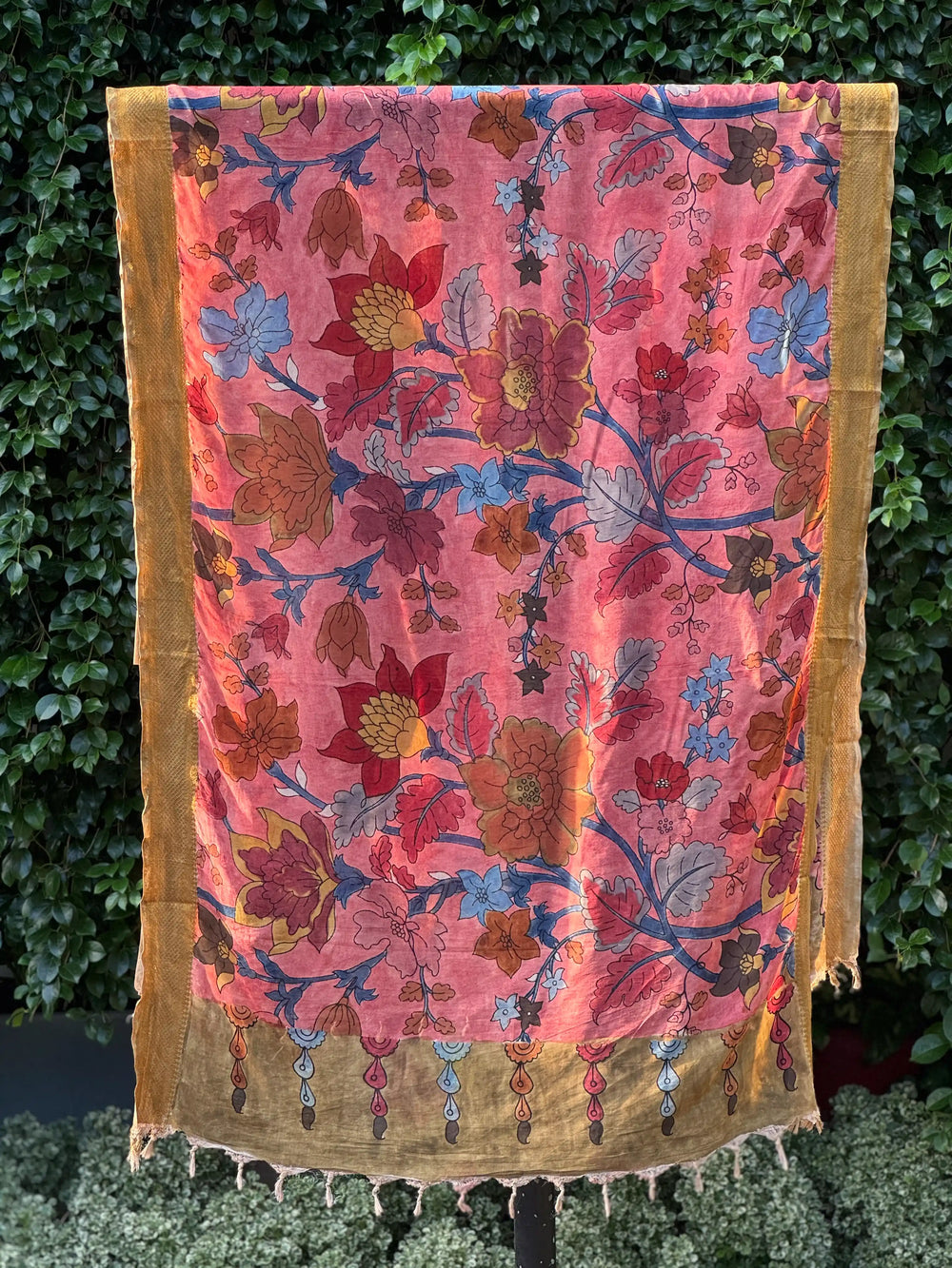Assam Silk Dupattas With Viscose Nizam Border