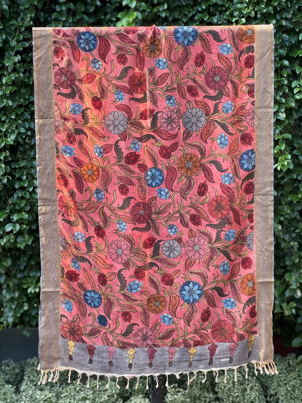 Assam Silk Dupatta With Viscose Nizam Border