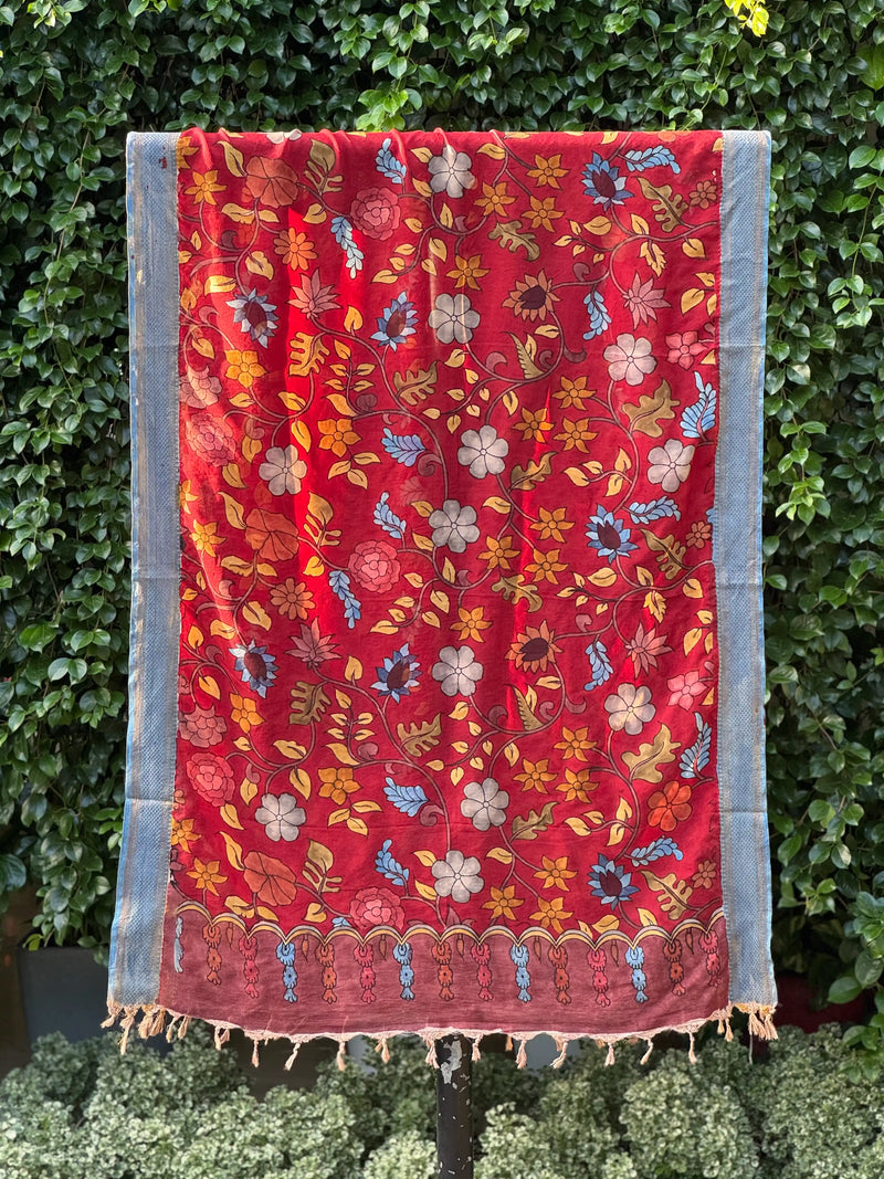 Assam Silk Dupatta With Viscose Nizam Border