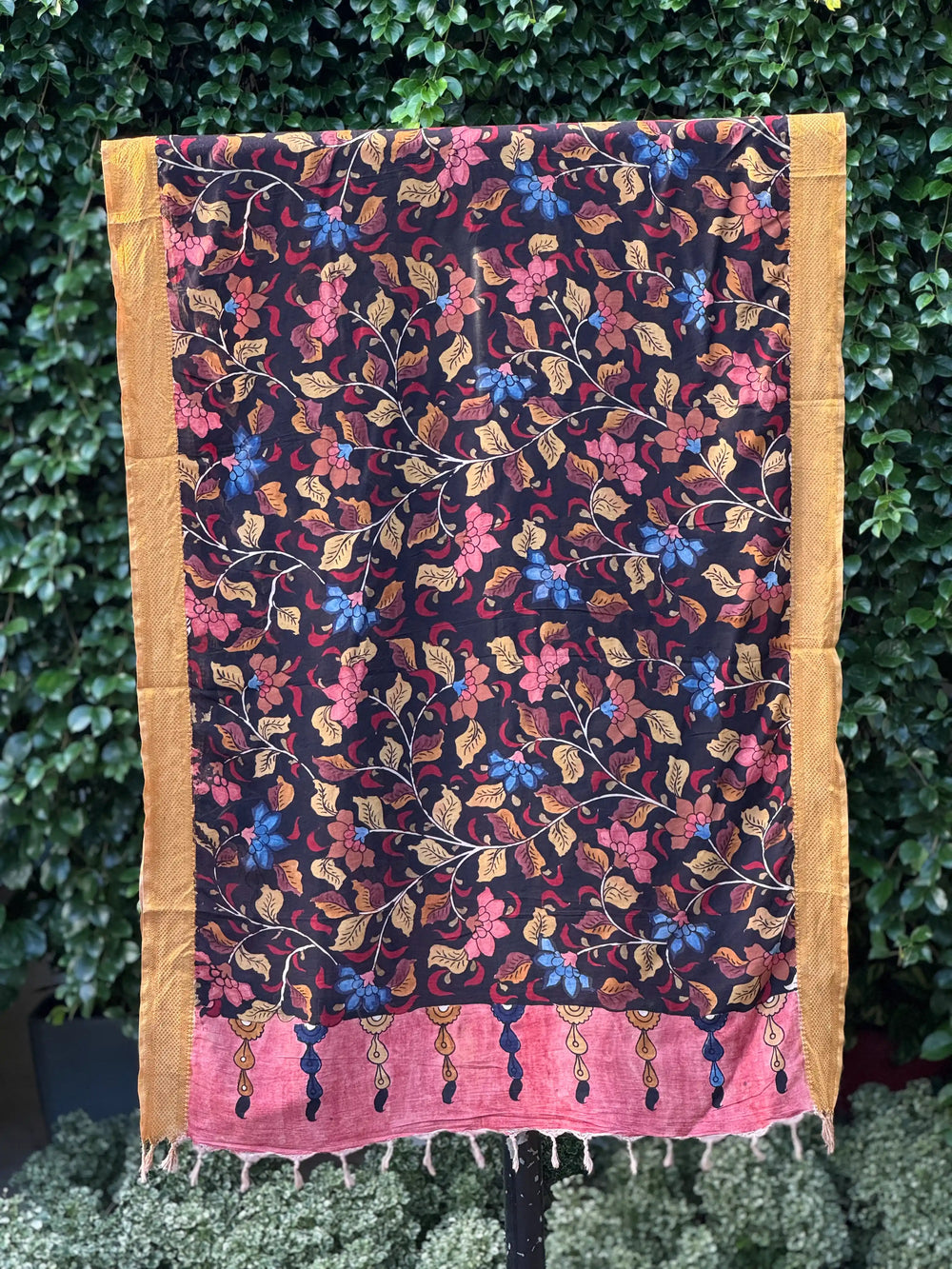 Assam Silk Dupatta With Viscose Nizam Border