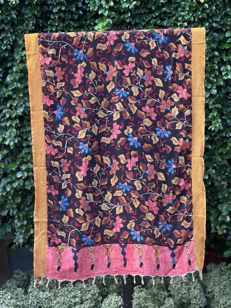 Assam Silk Dupatta With Viscose Nizam Border