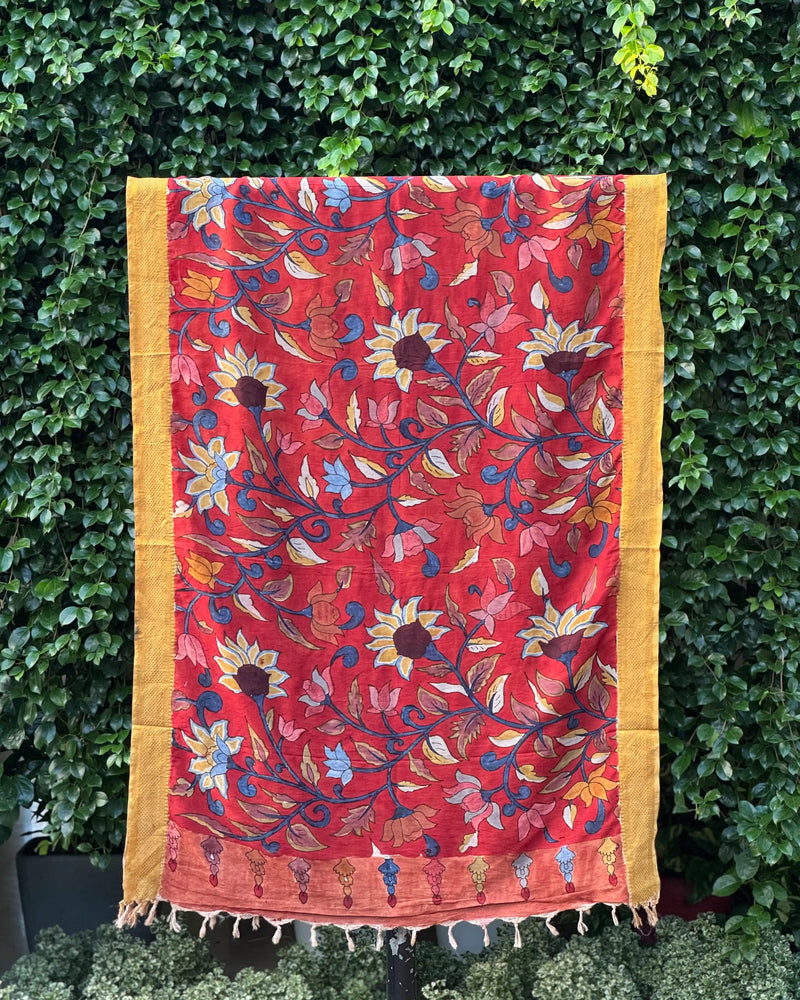 Assam Silk Dupatta With Viscose Nizam Border