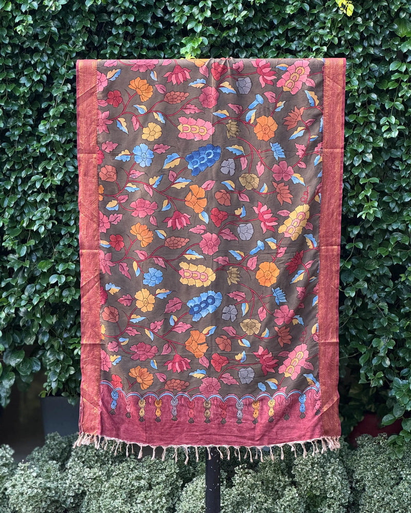 Assam Silk Dupatta With Viscose Nizam Border