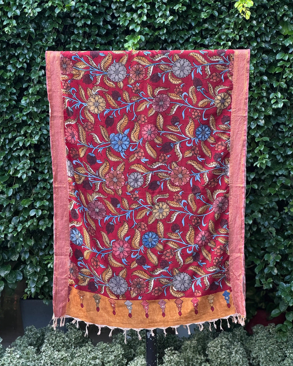 Assam Silk Dupatta With Viscose Nizam Border