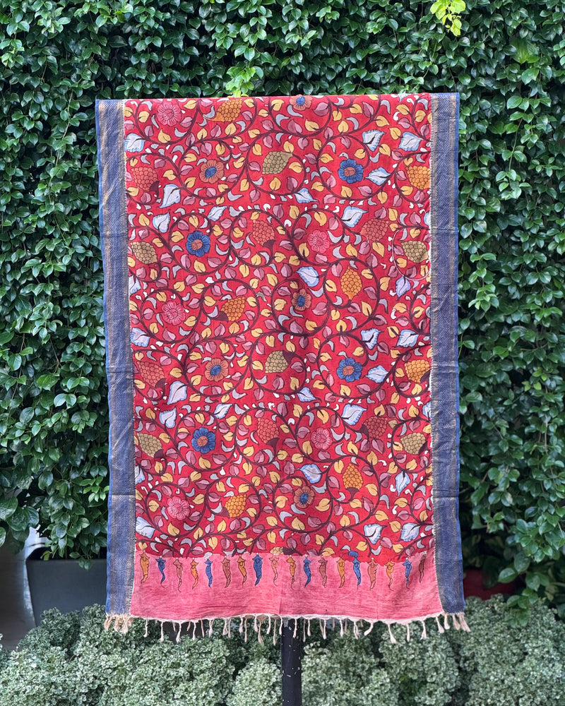 Assam Silk Dupatta With Viscose Nizam Border