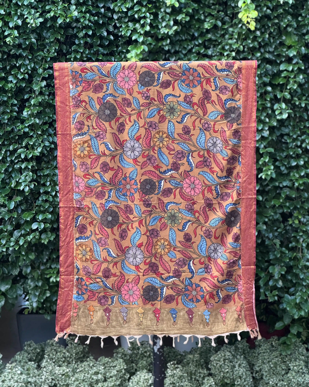 Assam Silk Dupatta With Viscose Nizam Border