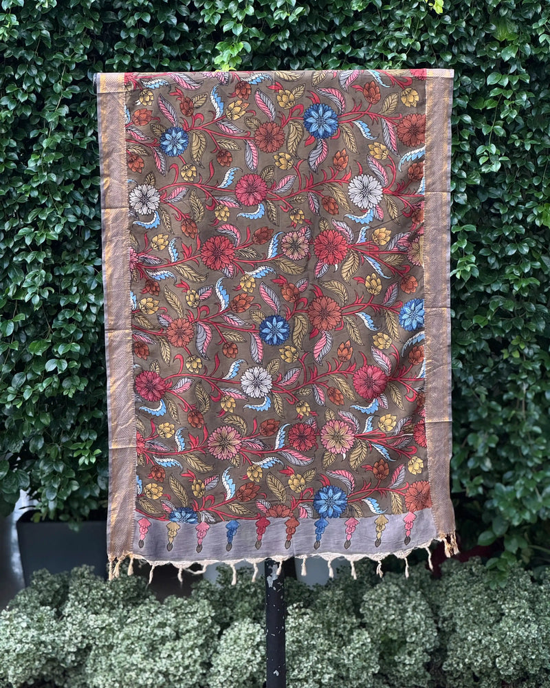 Assam Silk Dupatta With Viscose Nizam Border