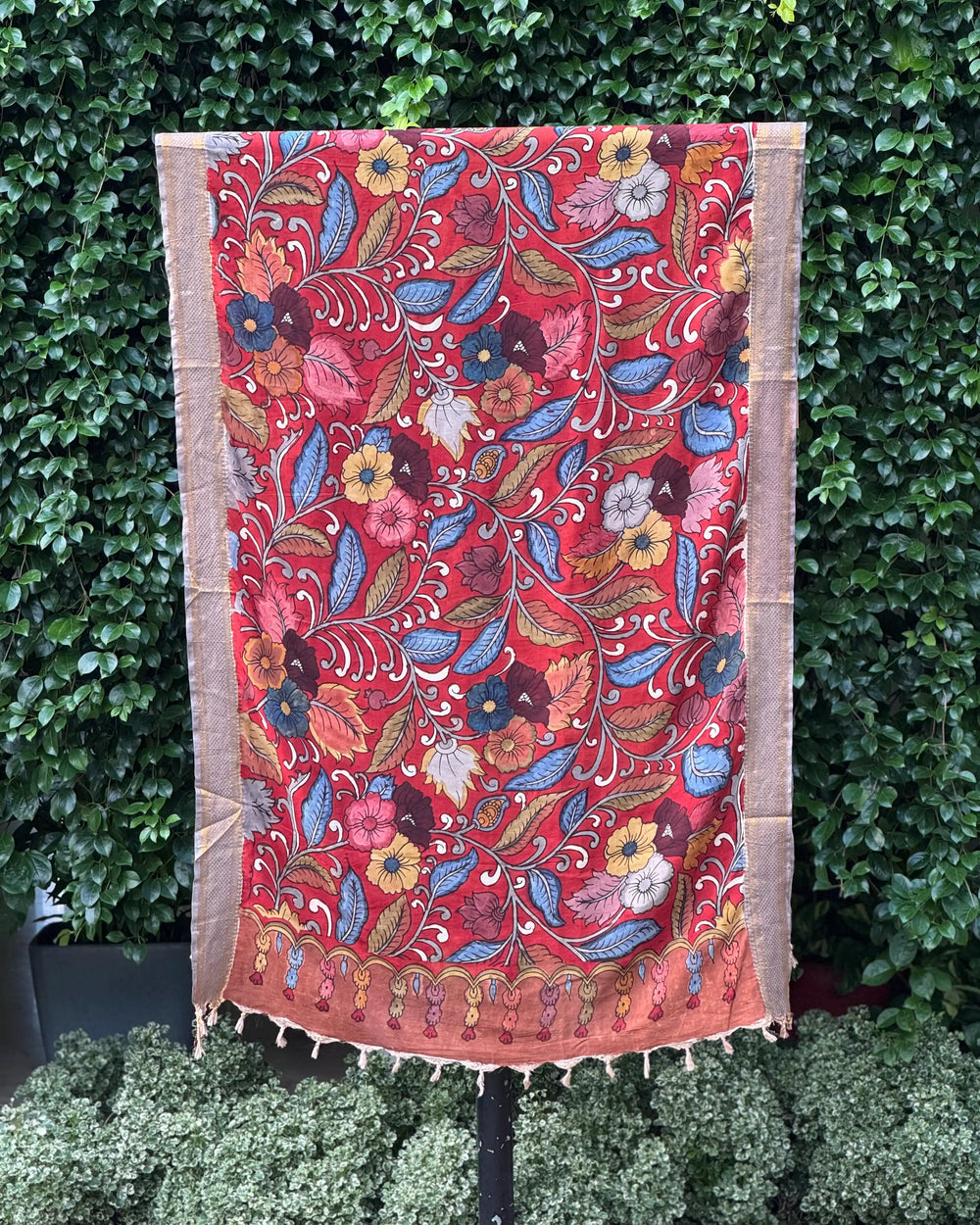 Assam Silk Dupatta With Viscose Nizam Border