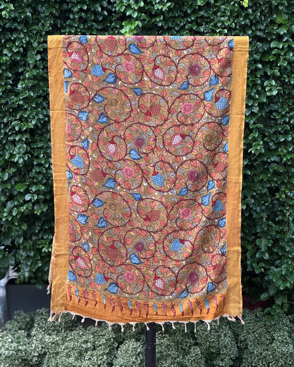 Assam Silk Dupatta With Viscose Nizam Border