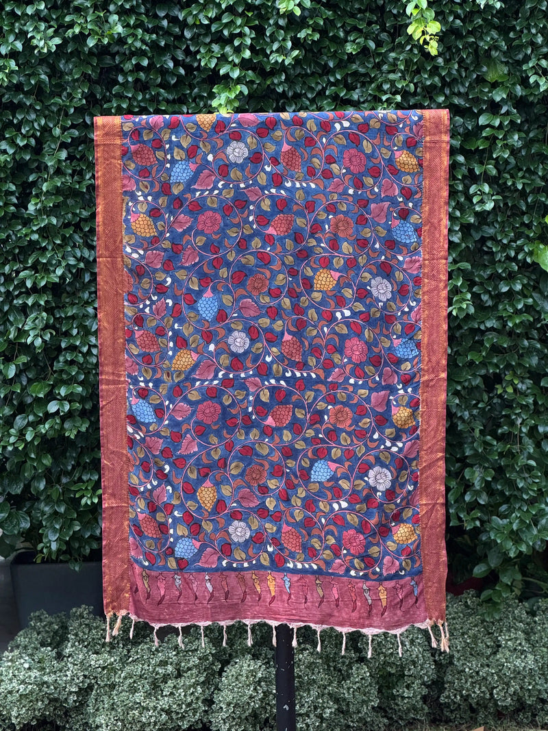 Assam Silk Dupatta With Viscose Nizam Border