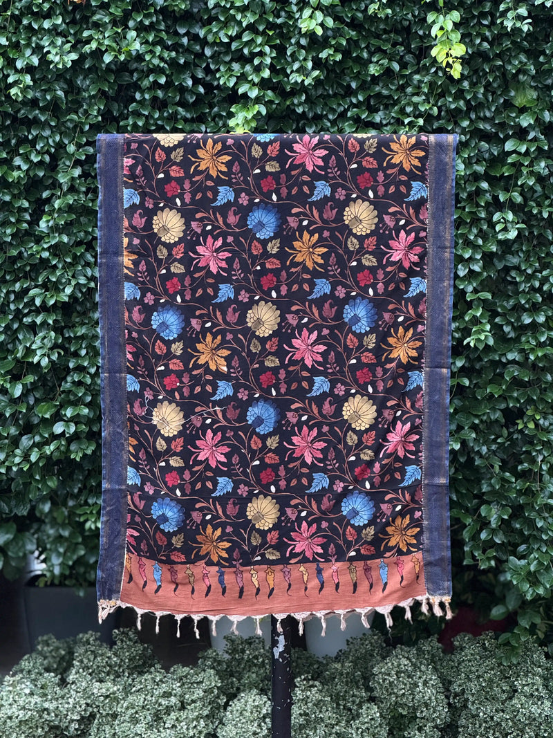 Assam Silk Dupatta With Viscose Nizam Border