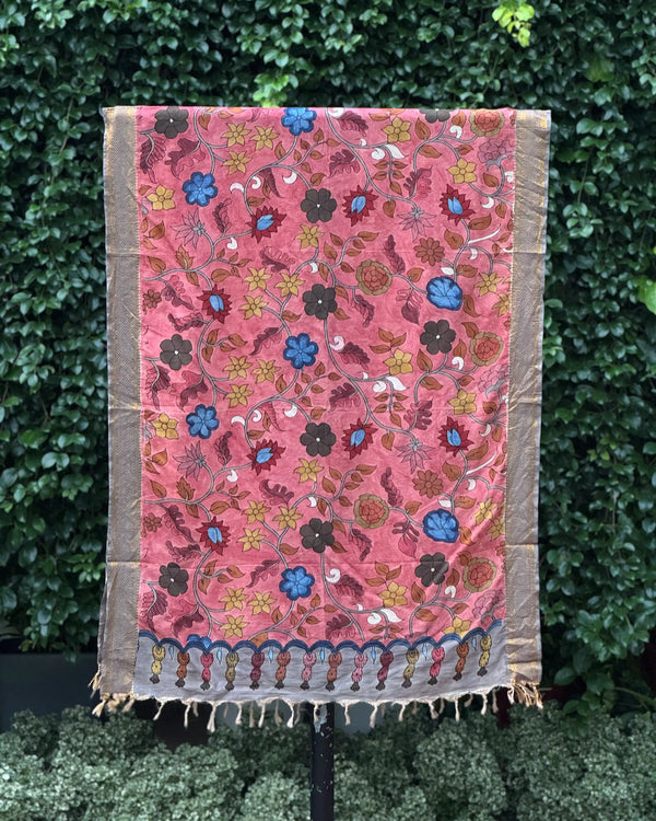 Assam Silk Dupatta With Viscose Nizam Border