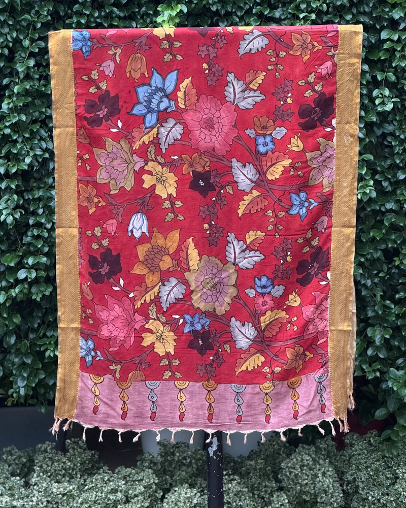 Assam Silk Dupatta With Viscose Nizam Border