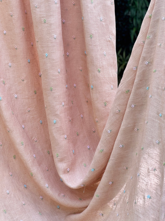 Embroidered 60 Lee Gauze Linen Fabric