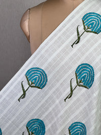 Block Printed Dobby Cotton Fabric