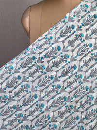 Block Printed Dobby Cotton Fabric
