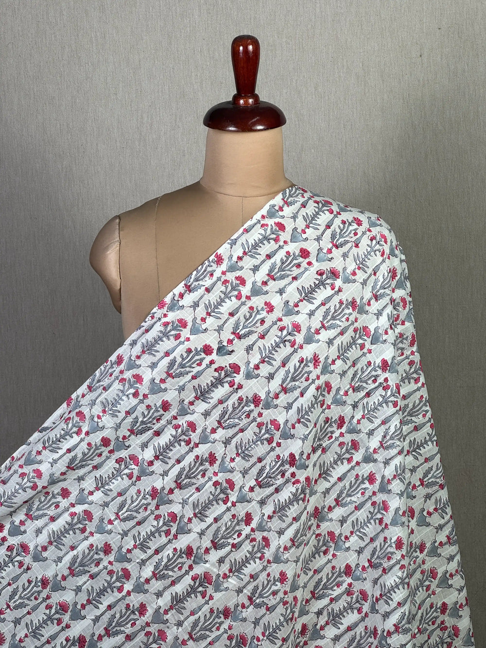 Block Printed Dobby Cotton Fabric