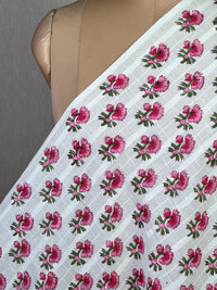 Block Printed Dobby Cotton Fabric