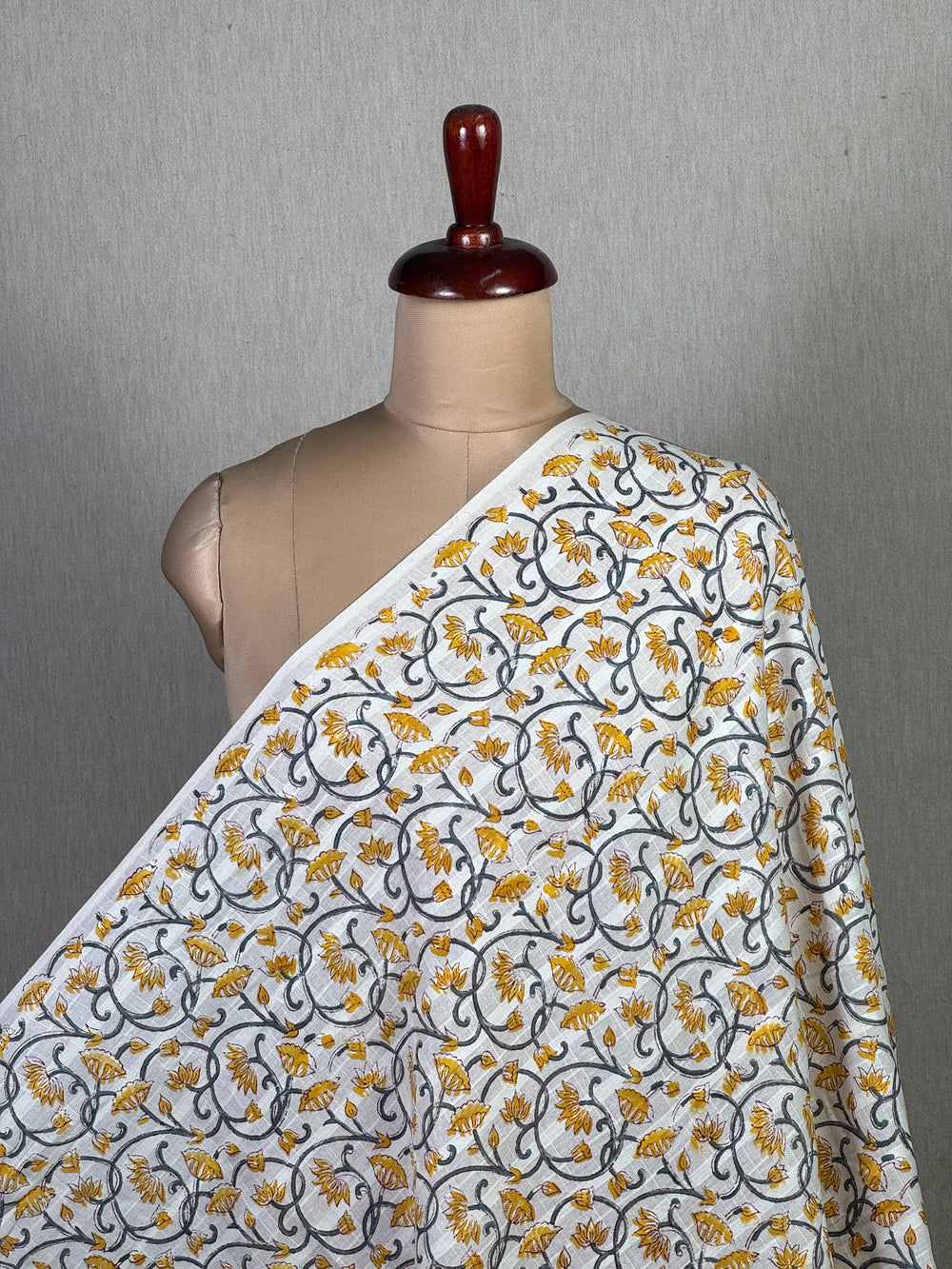 Block Printed Dobby Cotton Fabric