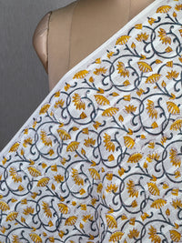 Block Printed Dobby Cotton Fabric