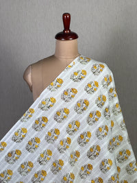 Block Printed Dobby Cotton Fabric