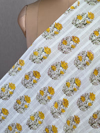 Block Printed Dobby Cotton Fabric
