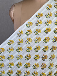 Block Printed Dobby Cotton Fabric