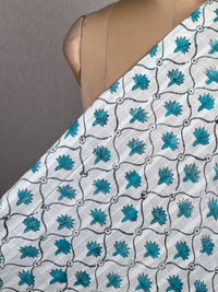 Block Printed Dobby Cotton Fabric