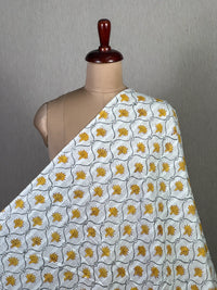 Block Printed Dobby Cotton Fabric