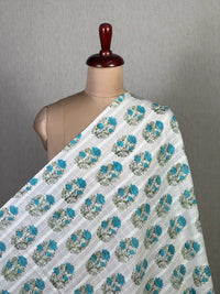 Block Printed Dobby Cotton Fabric