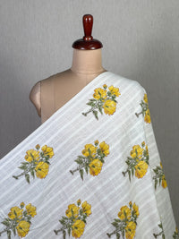 Block Printed Dobby Cotton Fabric