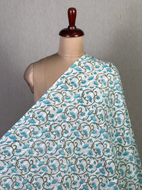 Block Printed Dobby Cotton Fabric
