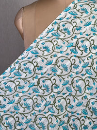 Block Printed Dobby Cotton Fabric