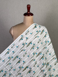 Block Printed Dobby Cotton Fabric