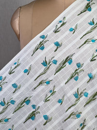 Block Printed Dobby Cotton Fabric
