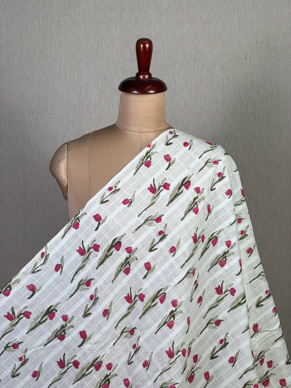 Block Printed Dobby Cotton Fabric