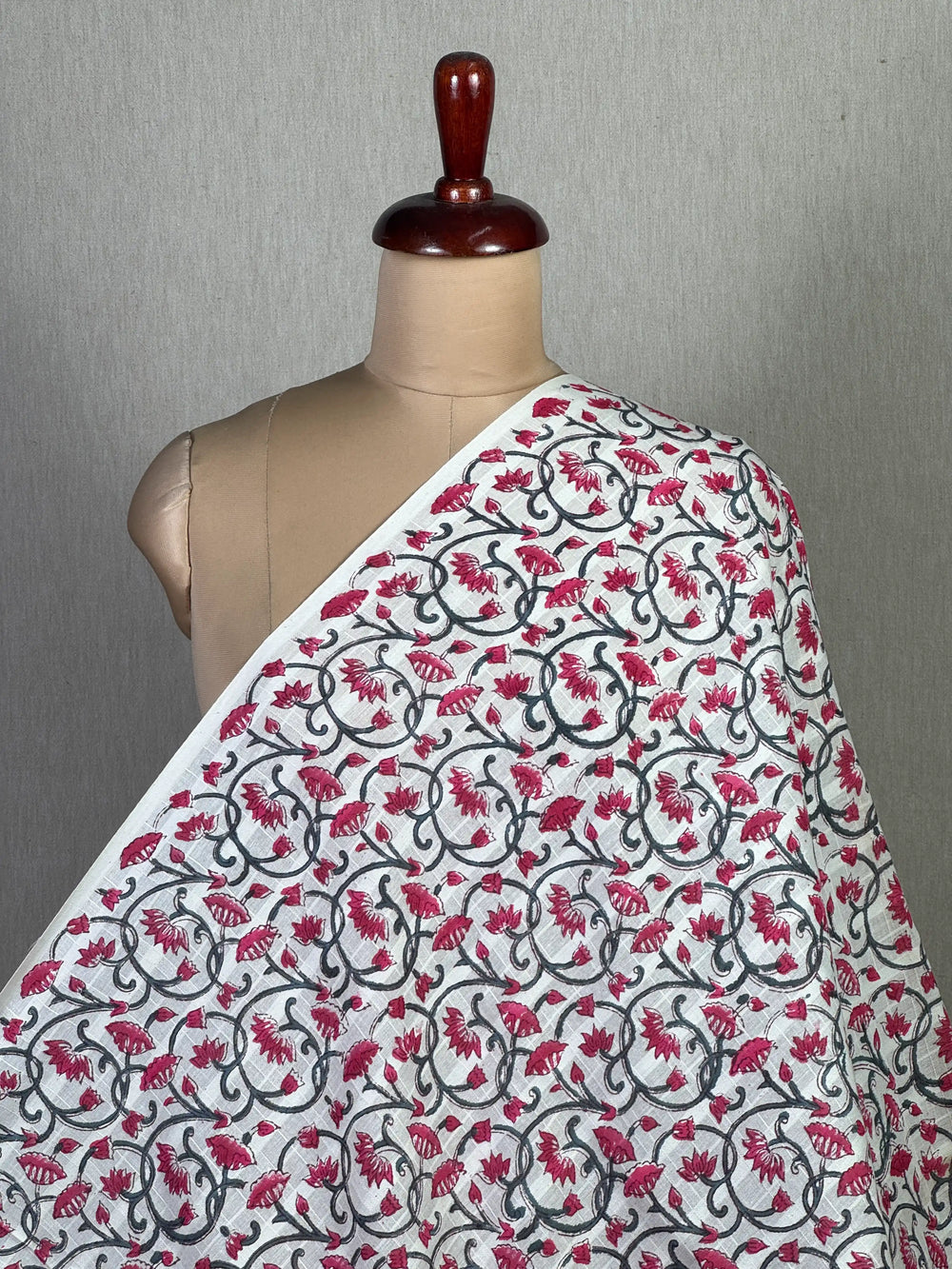 Block Printed Dobby Cotton Fabric