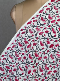 Block Printed Dobby Cotton Fabric