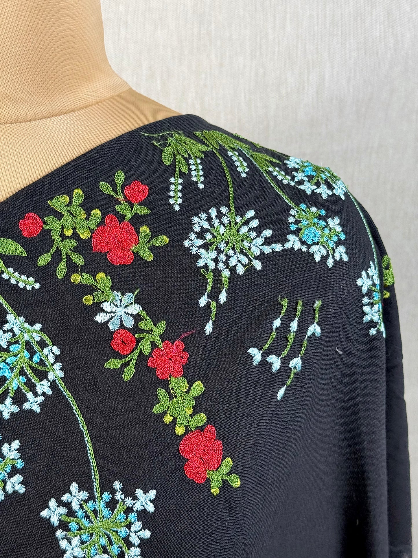 Border Embroidered Flex Cotton Fabric