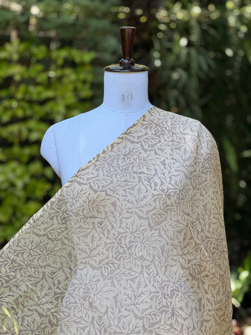 Block-Printed 40gm Banarasi Chanderi Fabric