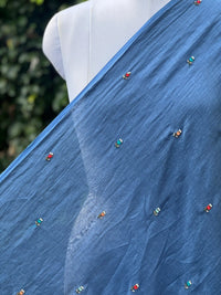 Pearl Embroidered 40gm Banarasi Chanderi Fabrics
