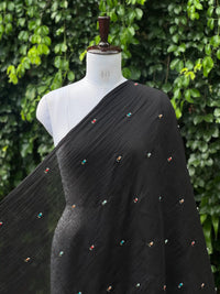 Pearl Embroidered 40gm Banarasi Chanderi Fabric